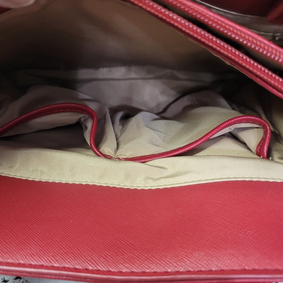 Nine West Ruby Red Christmas Double Handle and Shoulder Satchel Bag - Picture 10 of 12